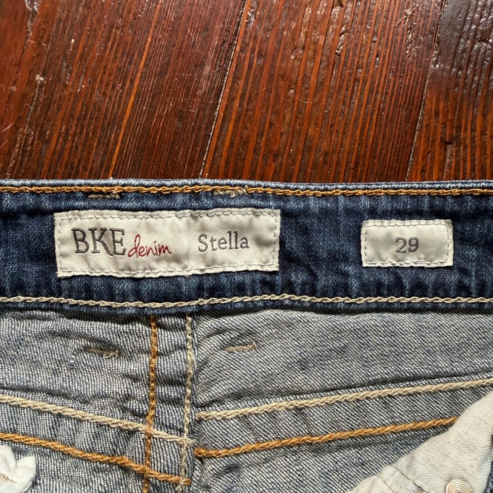 BKE Stella Denim Shorts Lot Womens 29 Blue Distressed Low Rise Stretch 8PL1025 - Picture 6 of 10